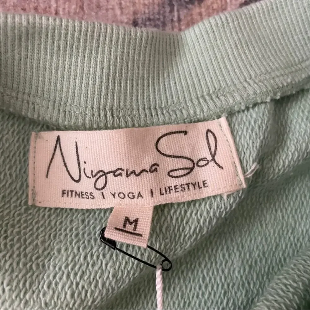 Niyama Sol Kimono Cropped Sweatshirt Athletic Yoga Mint Medium New - Picture 6 of 9